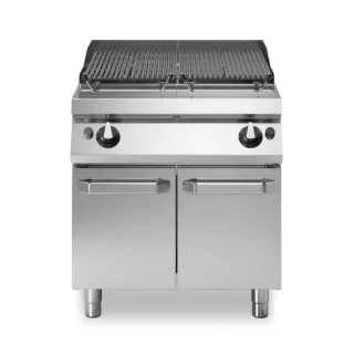 Lava Stone Grill – 2 Cooking Zones Stainless Steel – Cabinet With Doors