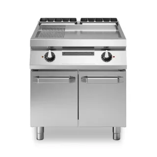 Electric Grill – 2/3 Smooth – 1/3 Ribbed Mild Steel Plate – Cabinet With Doors