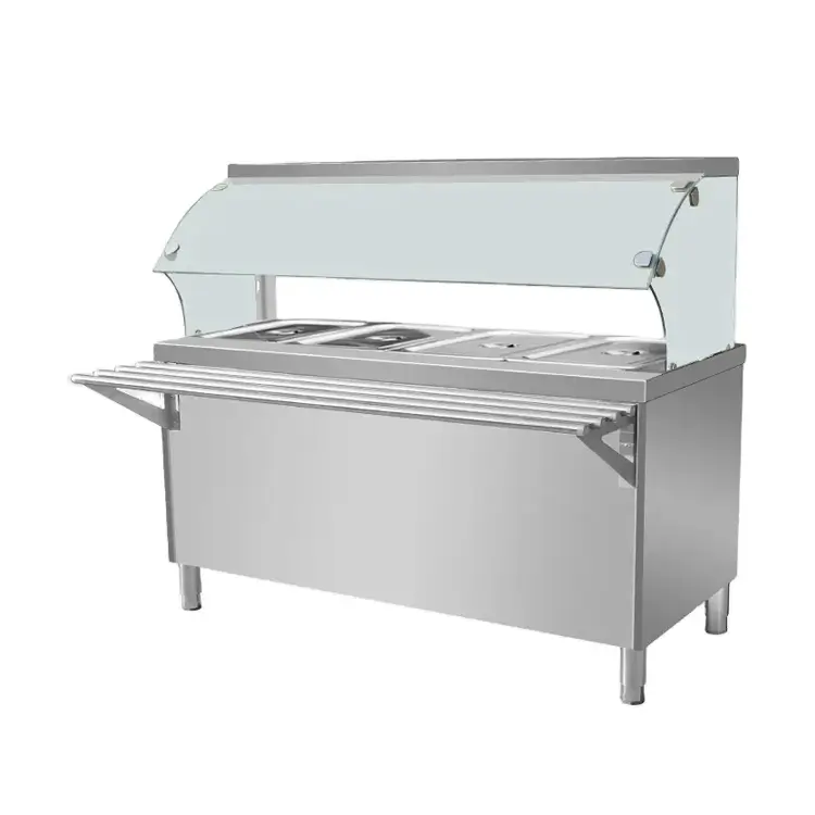 Bain Marie 4 GN تحت خزانة مفتوحة